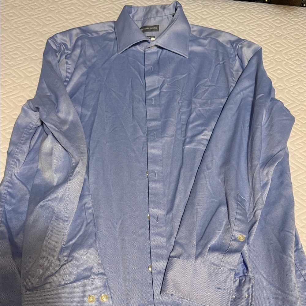 MICHAEL KORS Men's Blue Dress Shirt